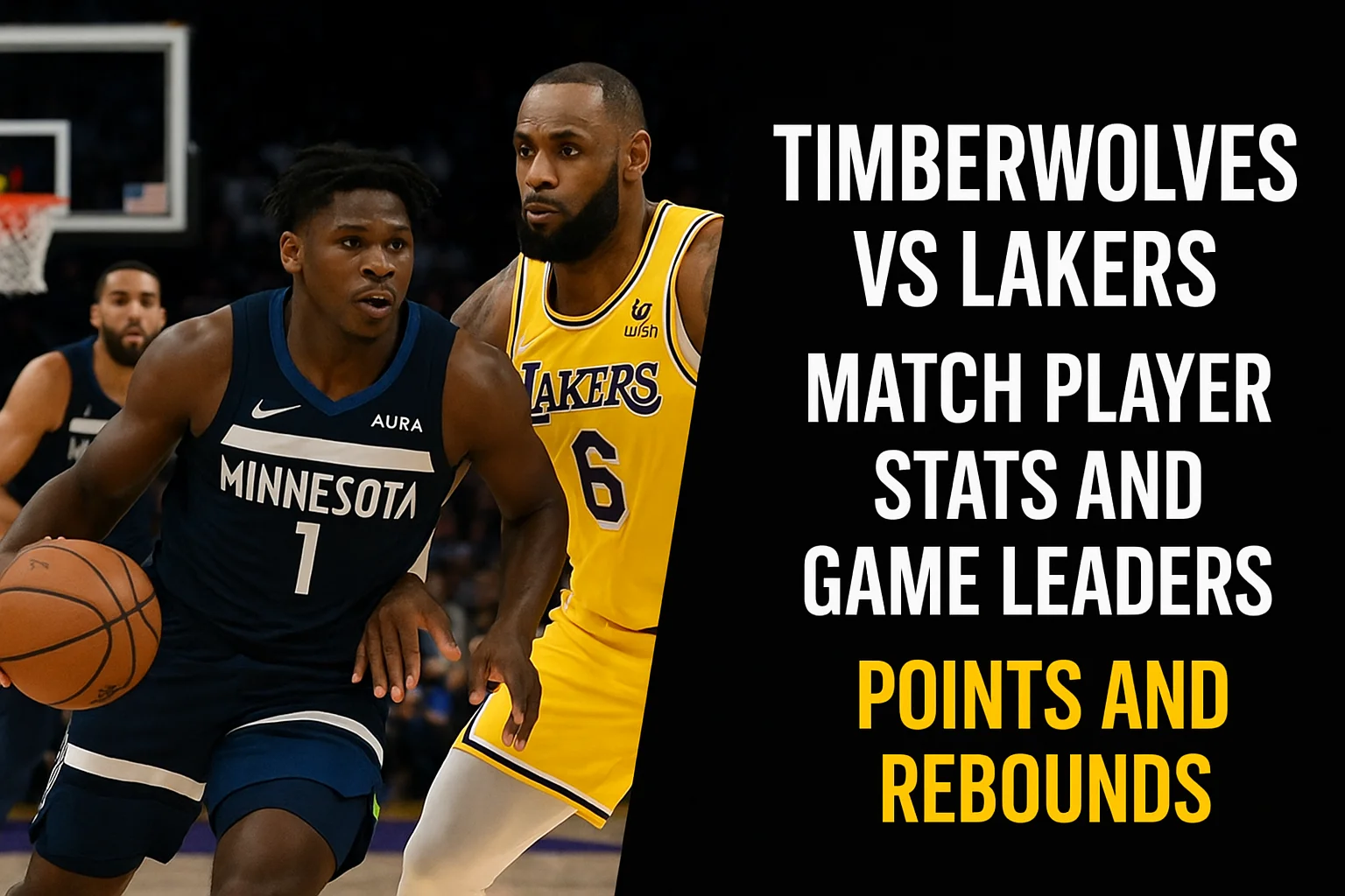 Timberwolves vs Lakers Match Player Stats: Points & Rebounds Leaders
